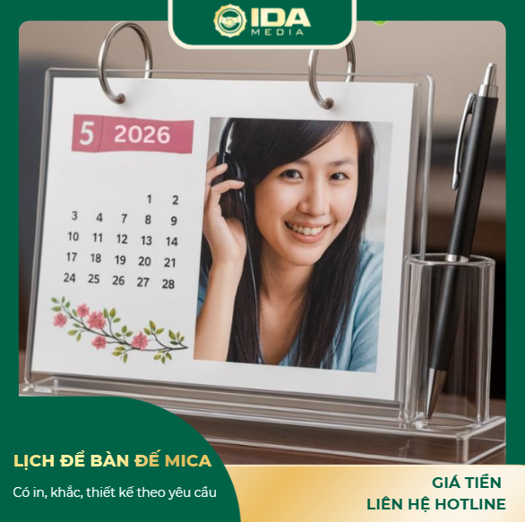 Lịch để bàn đế Mica