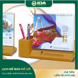 Lịch để bàn đế gỗ
