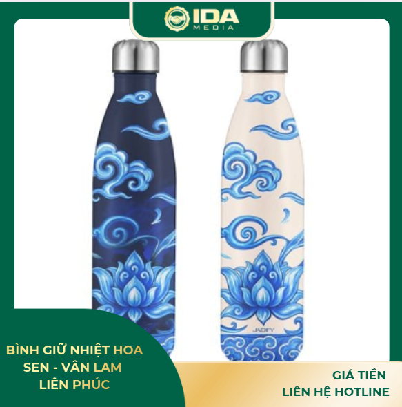 Bình Giữ Nhiệt Hoa Sen - Vân Lam Liên Phúc