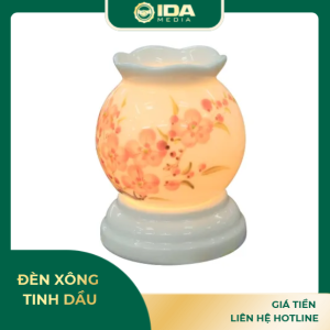 Đèn xông tinh dầu mini hoa đào