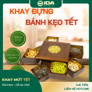 Khay mứt Tết 2 tầng, 8 ngăn