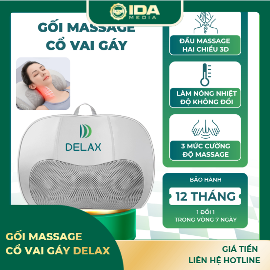 Gối Massage Cổ Vai Gáy DELAX