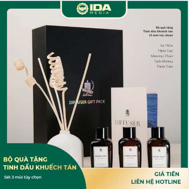 Bộ Quà Tặng Tinh Dầu Khuếch Tán - Set 3 Mùi Tùy Chọn