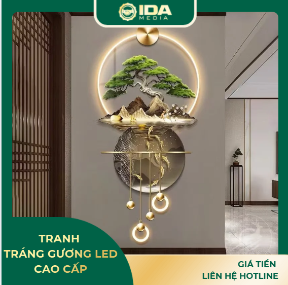 Tranh tráng gương led cao cấp