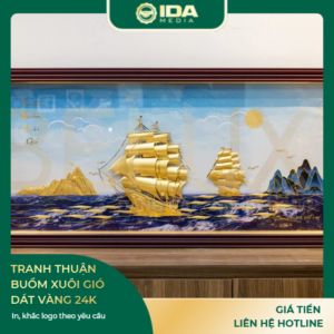 Tranh Thuận Buồm Xuôi Gió Dát Vàng 24k