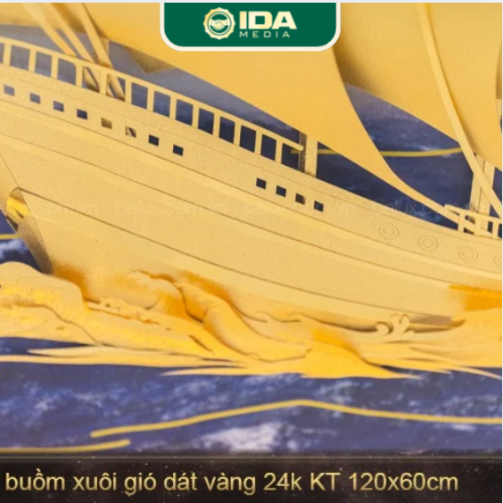 Tranh Thuận Buồm Xuôi Gió Dát Vàng 24k - Ảnh 2