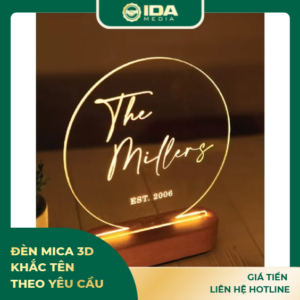 Đèn mica 3D khắc tên theo yêu cầu