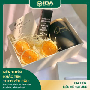 Nến Thơm Khắc Tên Theo Yêu Cầu Cao Cấp Không Khói