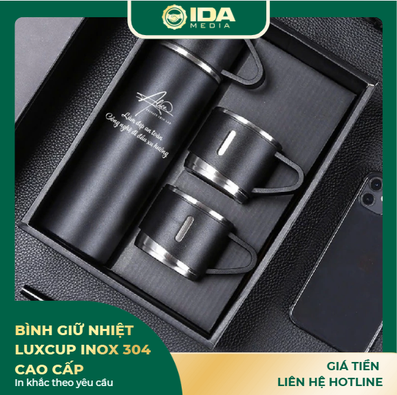Bình Giữ Nhiệt LUXCUP 500ml Inox 304 Cao Cấp