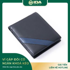 Ví gập đôi có ngăn khoá kéo