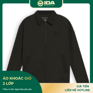 Áo khoác gió 2 lớp cổ bẻ thêu logo