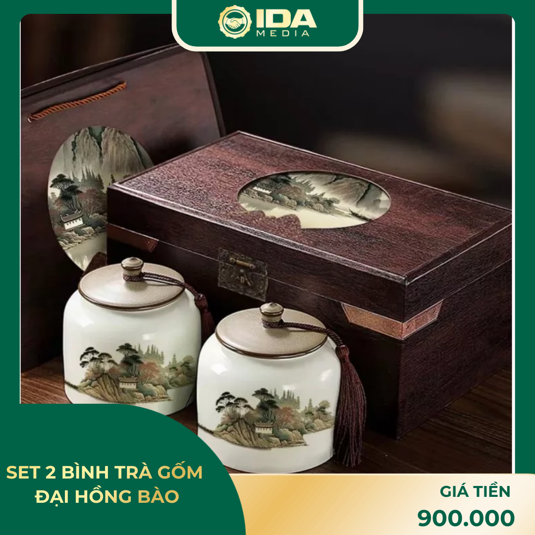 SET 2 BÌNH TRÀ GỐM ĐẠI HỒNG BÀO
